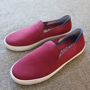 Rothy's Slip-On Sneakers in Burgundy Red with White Sole Women's 8
